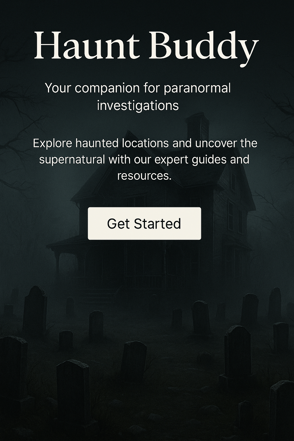 Screenshot of HauntBuddy ambient sound mixer website